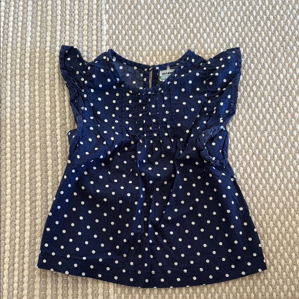 Old Navy Navy Polka Dot Kids Top